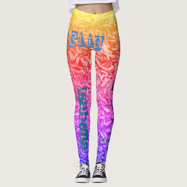 Individuelle Name Rainbow Leggings (Vorderseite)