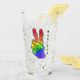 Individuelle Name Rainbow Peace Pint Glas