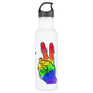 Individuelle Name Rainbow Peace Wasserflaschen