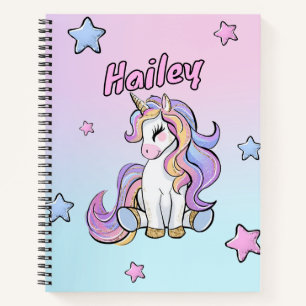 Individuelle Name Rainbow Unicorn Zurück in die Sc Notizbuch