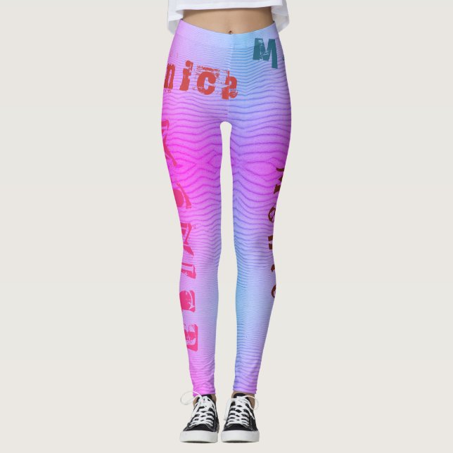 Individuelle Name Rainbow Wüste Leggings (Vorderseite)