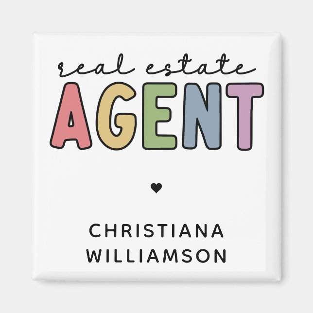 Individuelle Name Real Anwesen Agent | Geschenke v Magnet (Vorne)