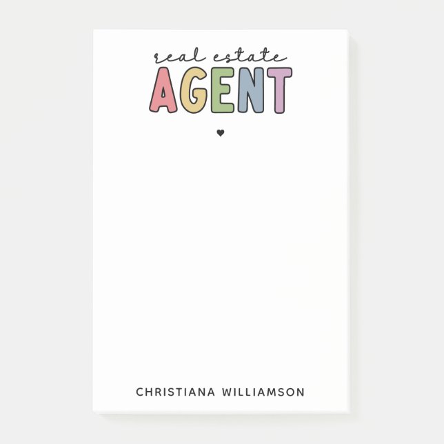 Individuelle Name Real Anwesen Agent | Geschenke v Post-it Klebezettel (Vorderseite)