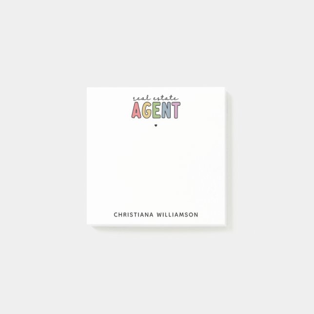 Individuelle Name Real Anwesen Agent | Geschenke v Post-it Klebezettel (Vorderseite)