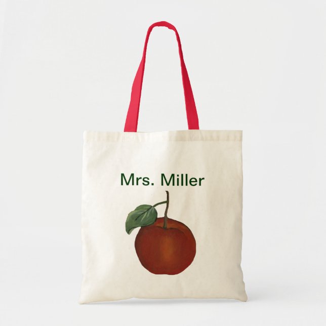 Individuelle Name Red Apple Tote Bag Tragetasche (Vorne)