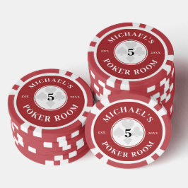 Individuelle Name Red & White Las Vegas Denominati Pokerchips