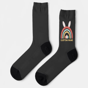 Individuelle Name Regenbogen Ei Bunny Ohr Niedlich Socken