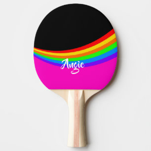 Individuelle Name Regenbogen gemustert Tischtennis Schläger