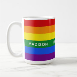 individuelle Name-Regenbogenfahne-Tasse Kaffeetasse