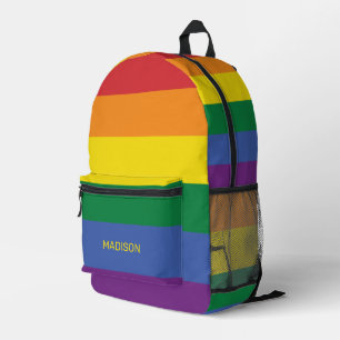 Individuelle Name-Regenbogenflagge Bedruckter Rucksack