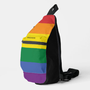 Individuelle Name-Regenbogenflagge Crossbody Bag