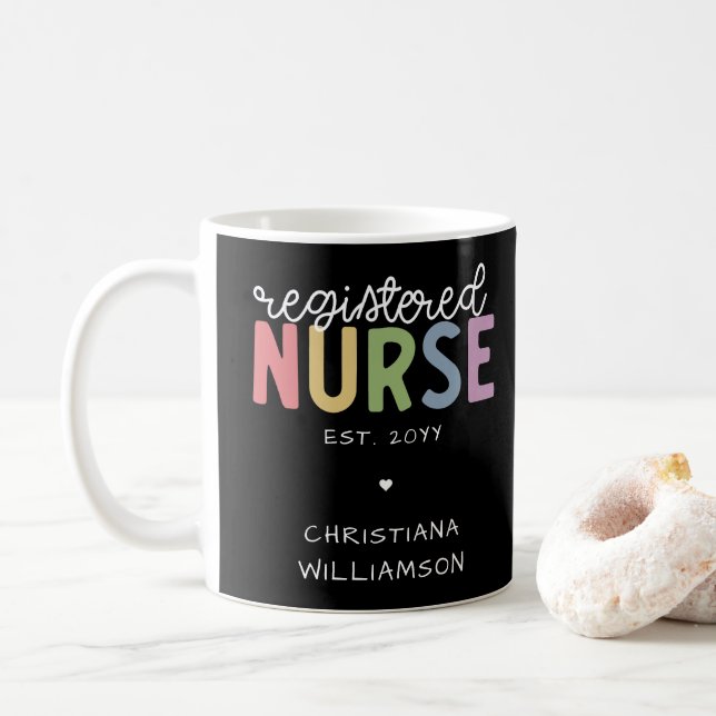 Individuelle Name Registriert Krankenversicherung  Kaffeetasse (Mit Donut)