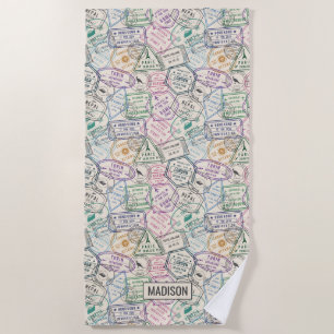 Individuelle Name Reisen Briefmarke Muster Badetuc Strandtuch