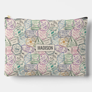 Individuelle Name Reisen Briefmarke Muster Zubehörtasche