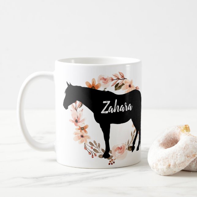 Individuelle Name Reiten Kaffeetasse (Mit Donut)