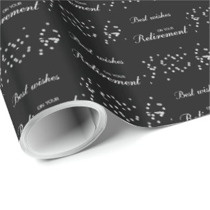 Individuelle Name, Rentenerwerb Glückwunsch Schwar Geschenkpapier