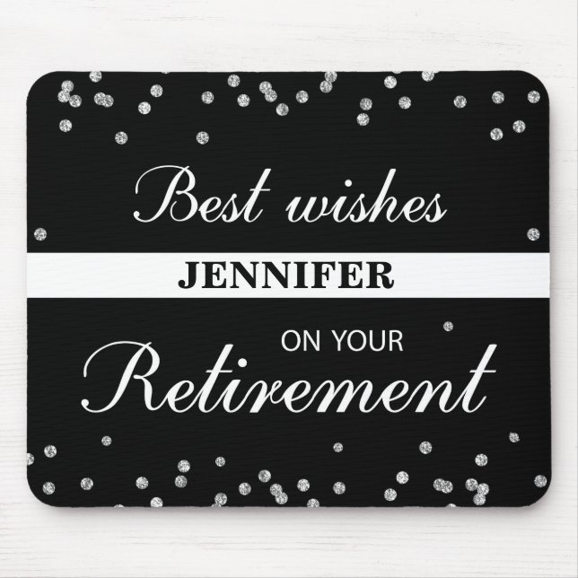 Individuelle Name, Rentenerwerb Glückwunsch Schwar Mousepad (Vorne)