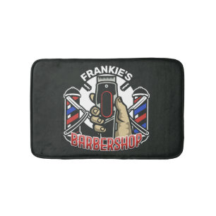 Individuelle Name Retro Barber Shop Pole Barbersho Badematte