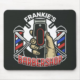 Individuelle Name Retro Barber Shop Pole Barbersho Mousepad