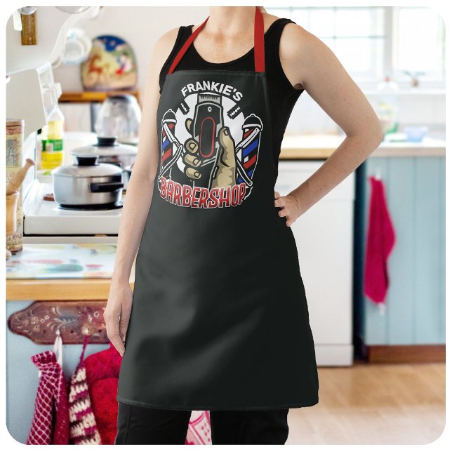 Individuelle Name Retro Barber Shop Pole Barbersho Schürze (Von Creator hochgeladen)