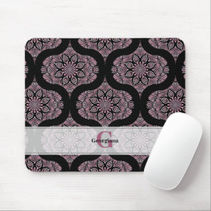 Individuelle Name Retro Dusky Rose Blumenfronten M Mousepad