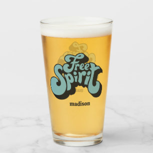 Individuelle Name Retro "Free Spirit" Glas