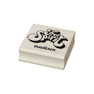 Individuelle Name Retro "Free Spirit" Gummistempel
