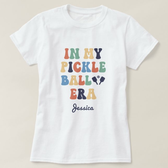 Individuelle Name Retro in meiner Pickleball-Mama T-Shirt (Design vorne)