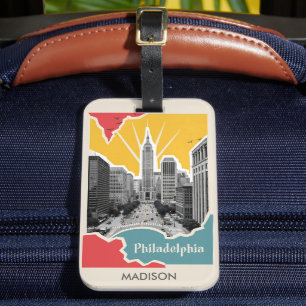 Individuelle Name Retro Philadelphia Gepäckanhänger