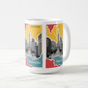 Individuelle Name Retro Philadelphia Kaffeetasse