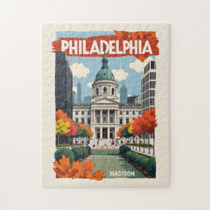 Individuelle Name Retro Philadelphia Puzzle
