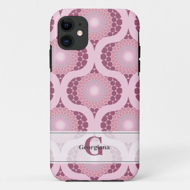 Individuelle Name Retro Radiant Dusky Rose Dot Man Case-Mate iPhone Hülle (Rückseite)