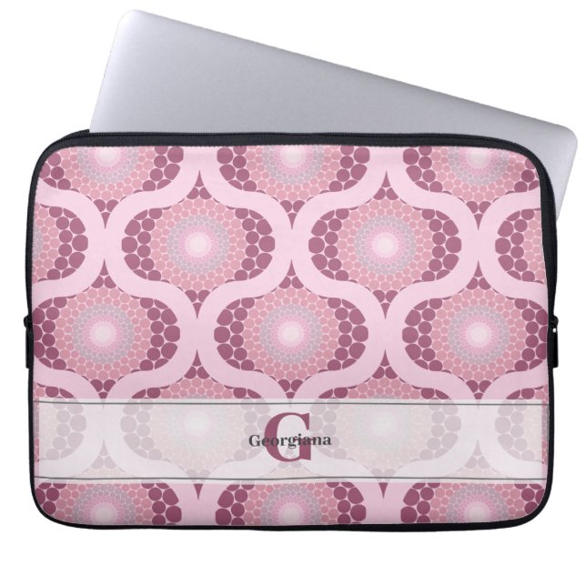 Individuelle Name Retro Radiant Dusky Rose Dot Man Laptopschutzhülle (Vorderseite)