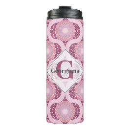 Individuelle Name Retro Radiant Dusky Rose Dot Man Thermosbecher