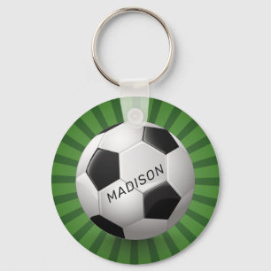 Individuelle Name Retro Soccer Ball Schlüsselkett Schlüsselanhänger