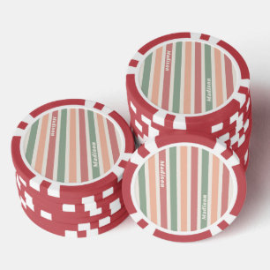 Individuelle Name-Retro-Streifenmuster Pokerchips