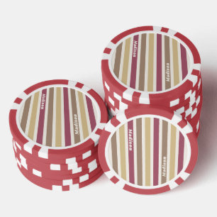 Individuelle Name-Retro-Streifenmuster Pokerchips
