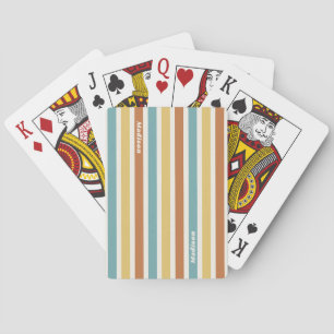 Individuelle Name-Retro-Streifenmuster Spielkarten