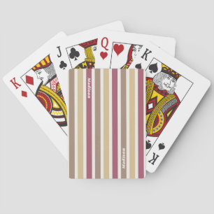 Individuelle Name-Retro-Streifenmuster Spielkarten