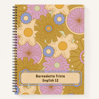 Individuelle Name Retro Vintage Wildblume Blumenst Notizbuch