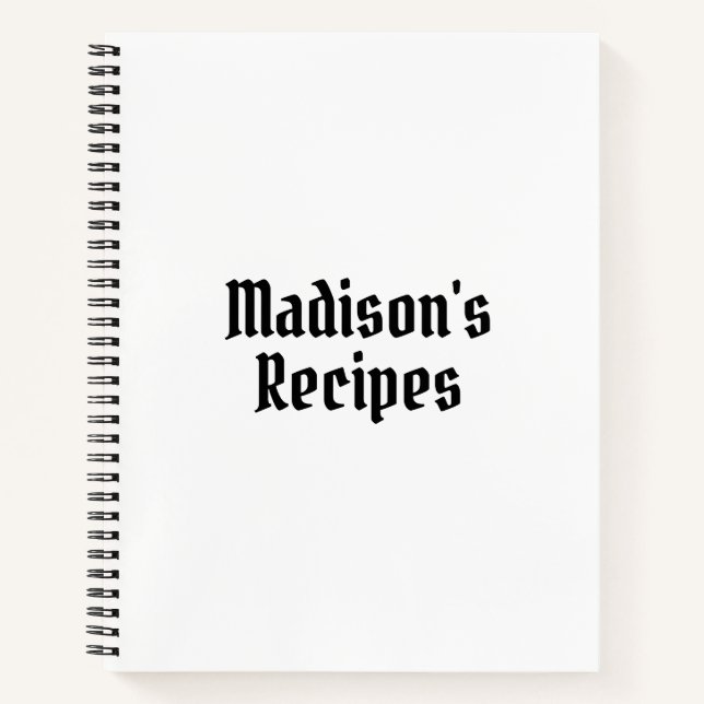 Individuelle Name Rezept Buchen Muttertag Geburtst Notizbuch (Vorderseite)