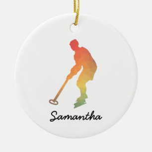 Individuelle Name Ringette Girl Gradient Keramik Ornament
