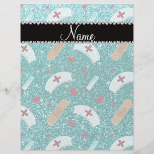 Individuelle Name Robin Blau Glitzer Krankenschwes Flyer