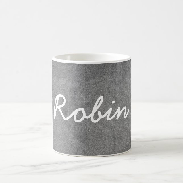 Individuelle Name Robin Chalkboard Typografie Kaffeetasse (Mittel)