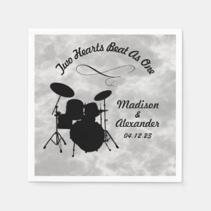 Individuelle Name Rock & Roll Drummer Wedding Drum Serviette
