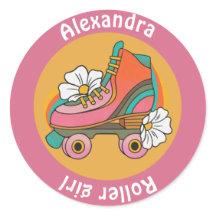 Individuelle Name Roller Skate gurt niedlich rosa 