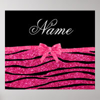 Individuelle Name Rosa Glitzer Zebrastreifen