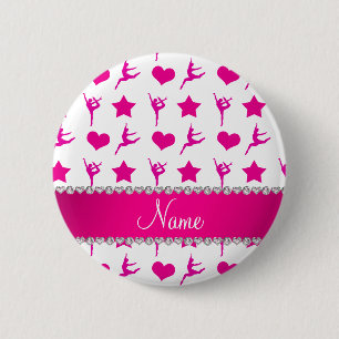 Individuelle Name Rosa Gymnastik Stars Herz Button