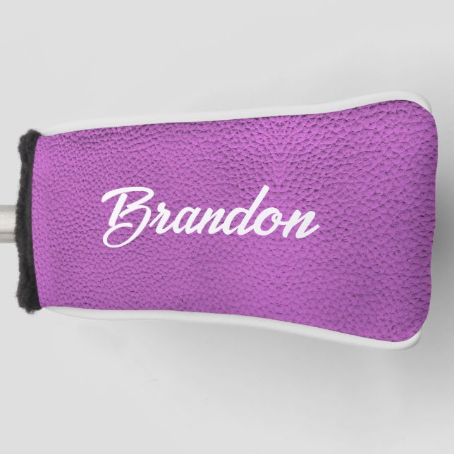 Individuelle Name rosa Leder Golf Headcover (Vorderseite)