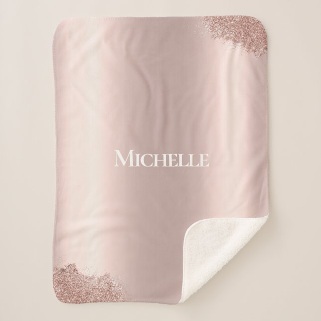 Individuelle Name-Rosa-Mädchen Sherpadecke (Vorderseite)